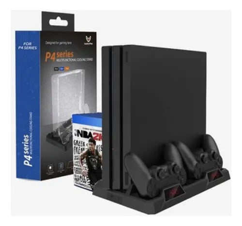 ventilador y cargador lucky fox compatible ps4 fat slim